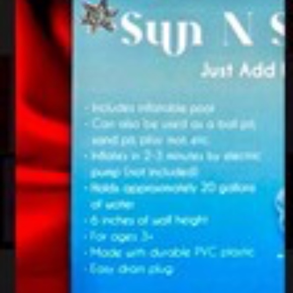 Sun N Splash Small Inflatable Blue 35” Diameter Outdoor Pool- Mermaid Tail - Picture 5 of 7